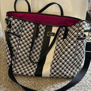 Kate Spade Adaira Penn Place Black and White Vinyl Diaper Bag W Shoulder Strap